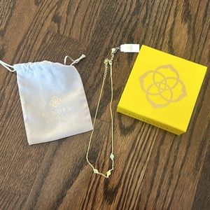 NWT Kendra Scott Greta Gold Strand Necklace in Blush Dichroic Glass